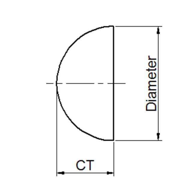 Drawing of Half Ball Lens